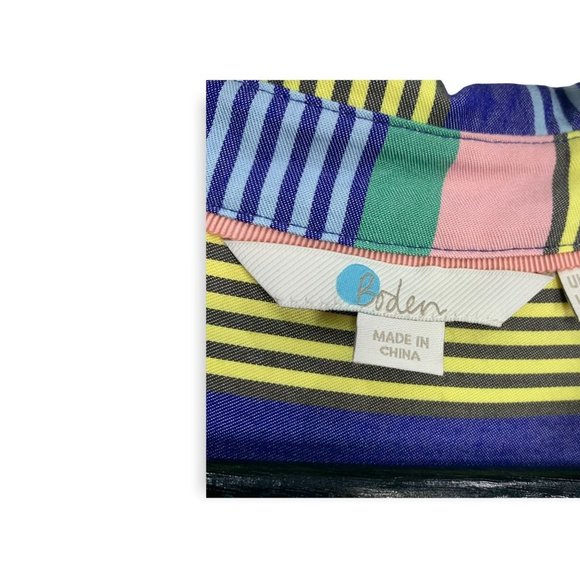 Boden Katina Striped Multicolor Maxi Button Up Shirt Dress Size 4P - Picture 5 of 14